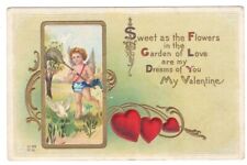 Antique 1914 Valentine Day Postcard Embossed Vintage picture