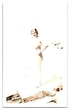 1930's Bathing Beauty Flapper Swimsuit Full Figure Pinup Cheesecake VTG Photo picture