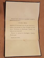 1873 antique DEATH plymouth pa CLARA BELL shronk roxborough leverington cemetary picture