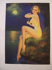 1940'S PIN-UP CALENDAR PRINT #5 MOONLIGHT NYMPH 6 X 8 picture