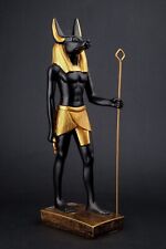 Ancient Egyptian Statue Of Anubis Jackal God Of Afterlife Unique Gold & Black picture