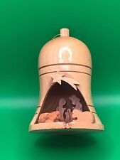 Vintage Olive Wood Nativity Bell Handmade In Jerusalem picture