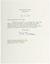 BILL CLINTON (w/ PSA) SIGNED LETTER AS PRESIDENT TO FELON CONGRESSMAN picture