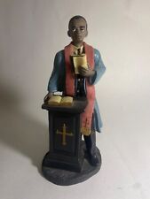 Black African American Preacher Pastor Minister at Pulpit Figurine Vintage  picture
