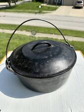 Vintage Dutch Oven Cast Iron Lodge 10 1/4 Inch With Lid  And Bail Wire Handle picture