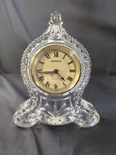 Vintage Shannon Crystal Lead Crystal Mantel Clock Battery Operated Roman Numeral picture