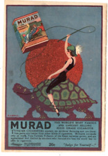 1923 Print Ad Murad the Turkish Cigarette H.O Hofman Illus Woman Turtle Whip picture
