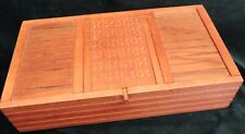 Vtg Three Compartment Wood Carved Trinket Jewelry Desk Box Handmade in Germany picture
