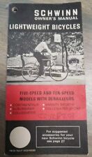 VTG 70s Schwinn Owners Manual Lightweight Bicycles 1972 Printed in USA picture