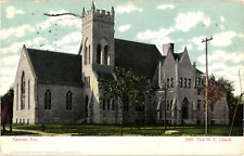 First M E Church Emporia Kansas Undivided Postcard c1905 picture