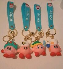 Kirby PVC 3D Keychain w/ Strap & Golden Bell (Lot Of 4) picture