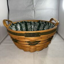 Longaberger ~ Christmas Collection, 1999 Edition Popcorn Basket w/ Green Accents picture