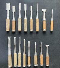 Chisel Nomi set of 16 Japanese Vintage Woodworking carpenter Tool picture