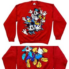 GUC Vintage 90s Mickey & Co Adult Sz XL Red Double Sided Sweatshirt Big Logo picture