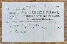 1886 Billhead New York Albany Stephen Parsons Coffee and Spice Mills picture