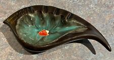 MCMASTER CANADA Shell  SHAPE ART POTTERY NOVELTY ASHTRAY VINTAGE Brown / Blue picture
