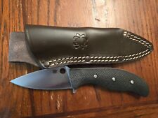 Spyderco Mule Team MT38P M398 with G10 scales and leather sheath picture