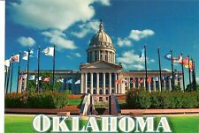 NEW 4x6 Postcard Oklahoma State Capitol Building Flags Monument Unposted picture