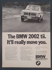 1972 Magazine PRINT AD BMW 2002 Tii It'll really move you Sports car picture
