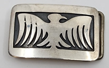 Vintage Native American Sterling Silver Thunderbird Belt Buckle picture