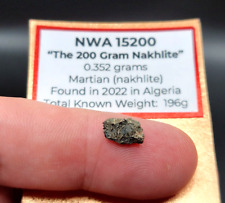 NWA 15200 (0.352g) Meteorite- NEW MARTIAN NAKHLITE - Fresh Fusion Crust (IMCA) picture