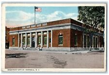 1912 New Post Office Exterior Roadside Hornell New York NY Posted Flag Postcard picture