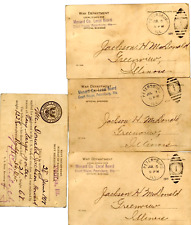 1918 WWI Draft Board Selective Service War Department Postcard Lot Greenview IL picture
