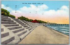 Biloxi Mississippi 1944 WWII Soldiers Postcard The Sea Wall picture