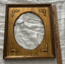 Antique Vintage Ornate Gold Gilt Oval Rectangle Picture Frame 13” X 15” picture