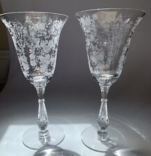 VTG TIFFIN-FRANCISCAN ETCHED CHEROKEE ROSE 8 INCH WATER GOBLET SET OF 2 picture