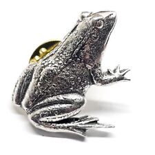 Frog Pin Pewter Badge Cute Little Frog Amphibian Brooch Tie Lapel Pin A R Brown picture