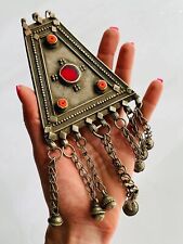 Massive Antique Yemenite Silver Handmade Women's Jewelry Pendant Judaica Jewish picture
