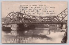 Postcard New Archer Ave Bridge Chicago Ill Railway postmarked 1908 (a1) picture