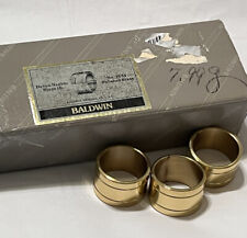 Vtg Baldwin Polished Brass Devon Napkin Rings Set of 3 No. 7534 picture