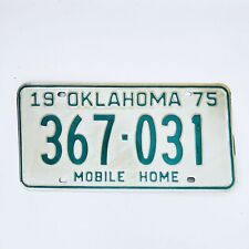 1975 United States Oklahoma Base Mobile Home License Plate 367-031 picture