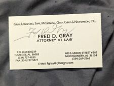 Fred Gray civil rights attorney signed autographed business card Rosa Parks picture