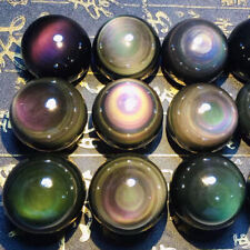 30-35mm Highly Polished Natural Rainbow Flash Black Obsidian Crystal Ball Sphere picture