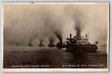 WW1 WWI Atlantic Fleet Departing on a Secret Mission RPPC Photo Postcard Muller picture