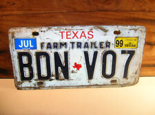 1999 TEXAS FARM TRAILER LICENSE PLATE - BDN-V07 -  USED picture