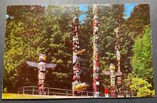 Vancouver B.C. Postcard Totem Poles In Stanley Park Fantastic Indian picture