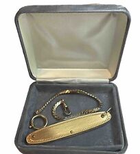 ARNEX Knife 1970s Solingen Germany 2 Blade BRASS Handles W/Gold Chain picture