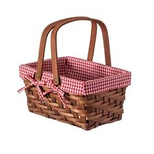 Wickerwise Small Rectangular Woodchip Picnic Baskets with Double Folding Hand... picture