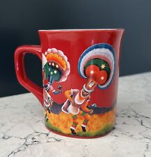 Oaxaca Mexico Red Ceramic Nescafé Classico Coffee Mug - Great Condition picture