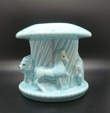 Vintage Goldammer Ceramics Baby Blue Carousel Planter for Baby's Room picture