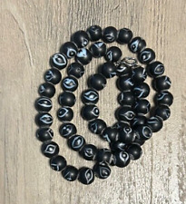 Eye Beads - African Trade beads Vintage Venetian old glass black fancy beads 56 picture