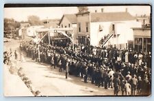 Waterville Minnesota MN Postcard RPPC Photo Parade Gathering c1910's Antique picture