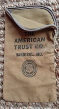  Antique The American Trust Company Bank Bag  w/ Zipper HANNIBAL, Missouri  picture