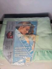 Vintage JCPenney Mint Green Satin Lined Acrylic Blanket Twin Size NIP NOS picture