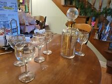 vintage decanter set with glasses picture