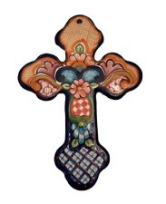 Talavera Ondas Mexican Pottery Wall Hanging Cross picture